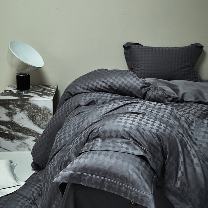 Long-staple cotton bedding, 4-piece, jacquard