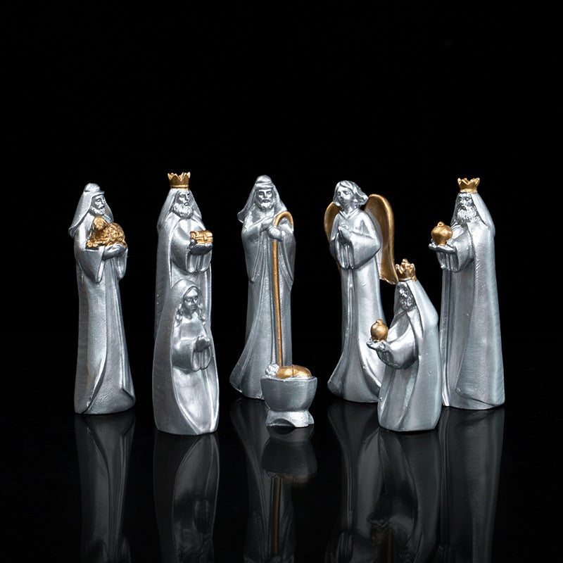 Nativity figures set made of resin, 8-piece