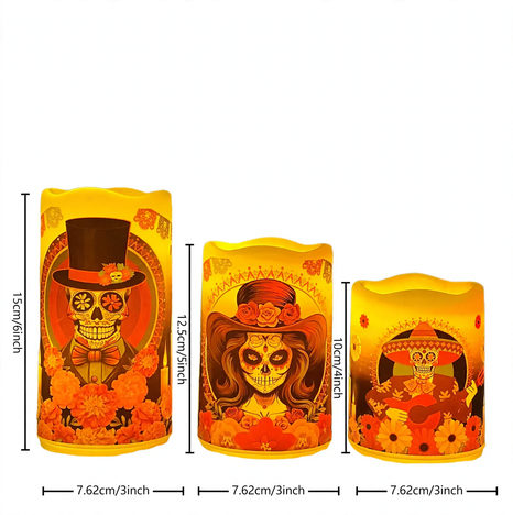 LED Candle Set with Flame Effect for Festive Decoration