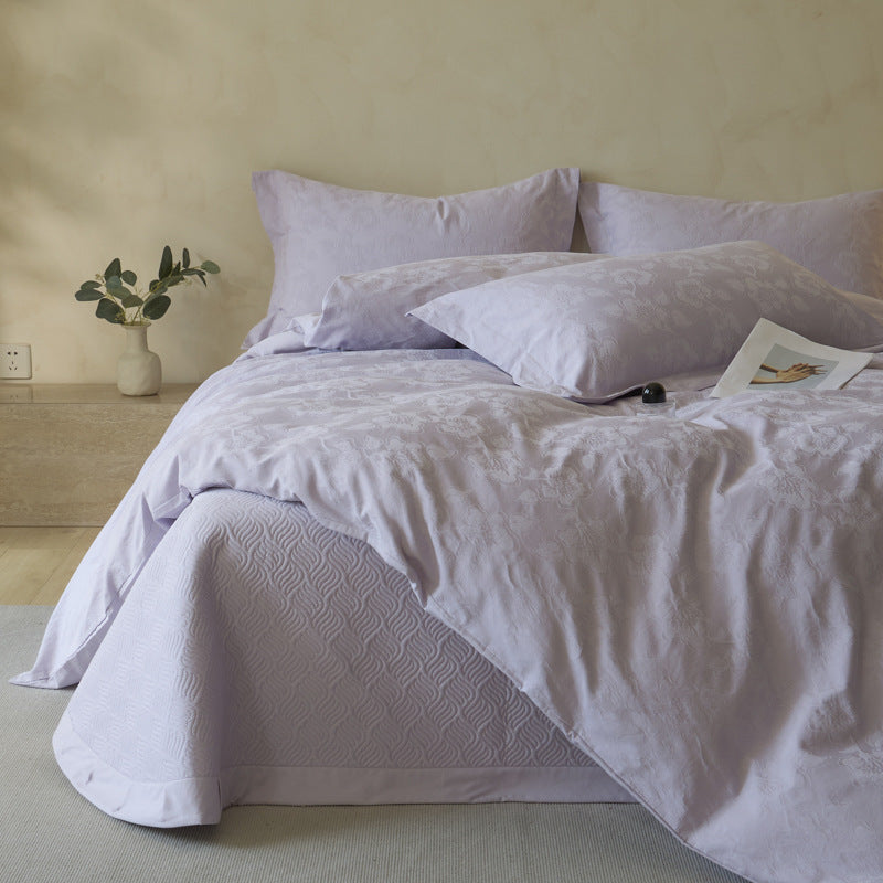 Cotton bedding set, 4-piece, embossed