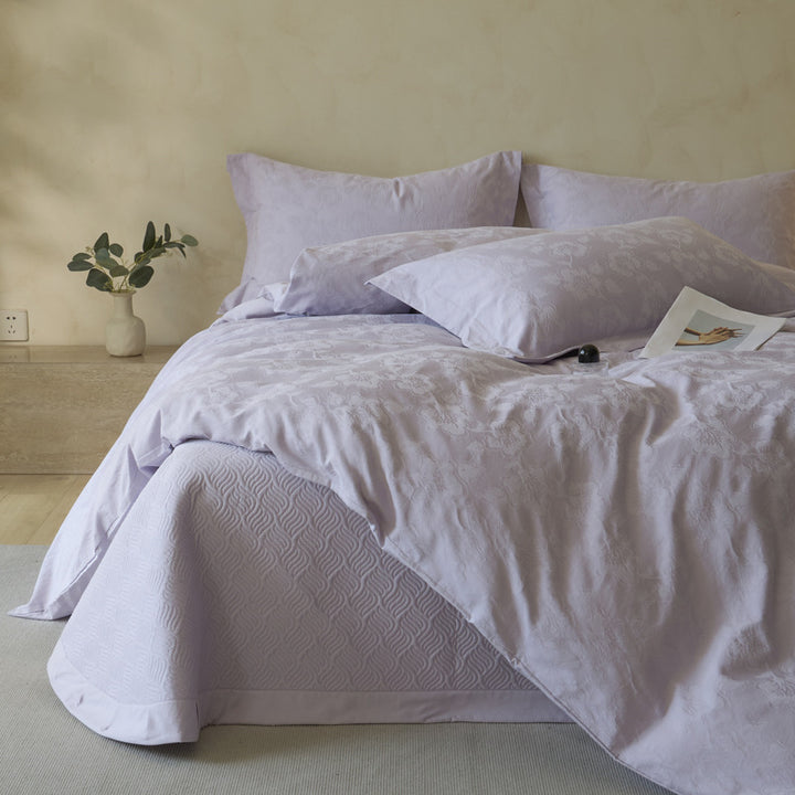 Cotton bedding set, 4-piece, embossed