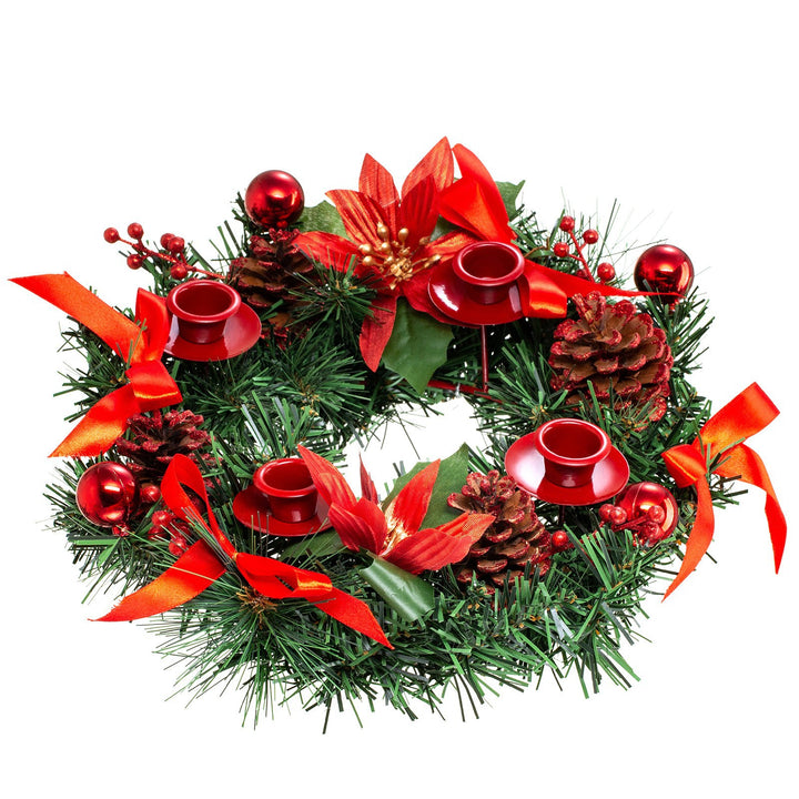 Christmas wreath with bow, Advent decoration