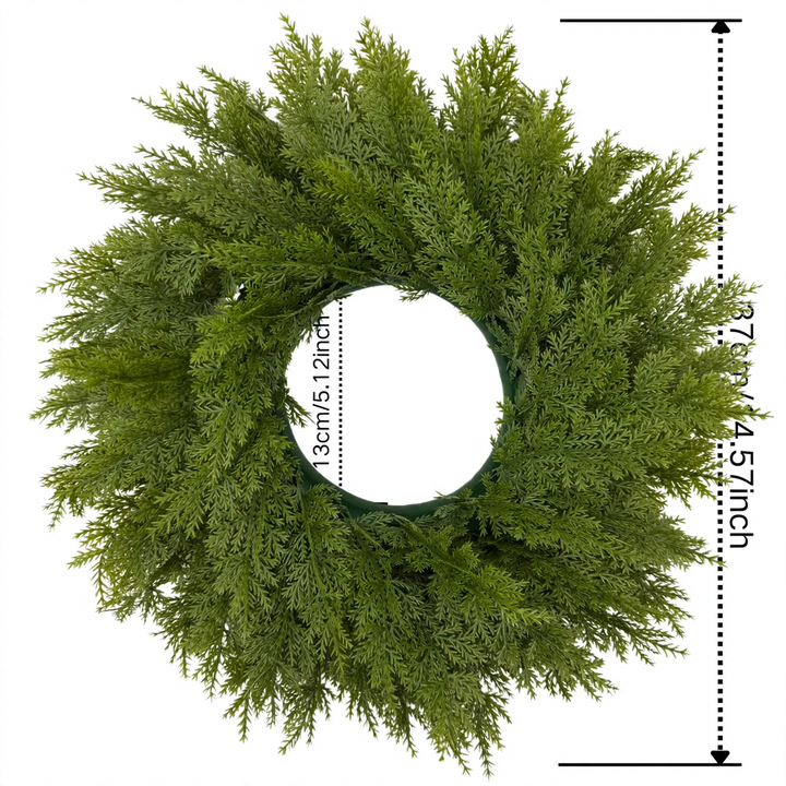 Artificial Christmas wreath with fir needles and berries