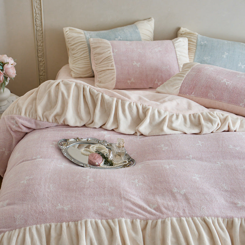 French, warm plush bedding set, 4-piece