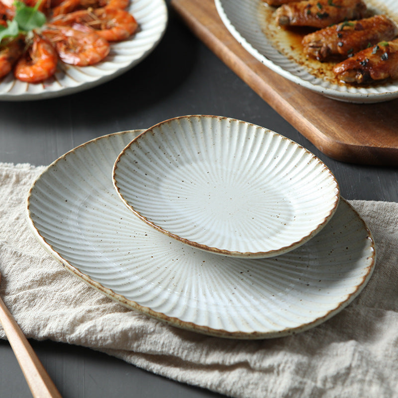 Ceramic bowl, elliptical, handmade