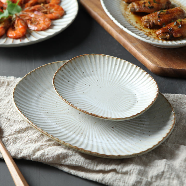 Ceramic bowl, elliptical, handmade
