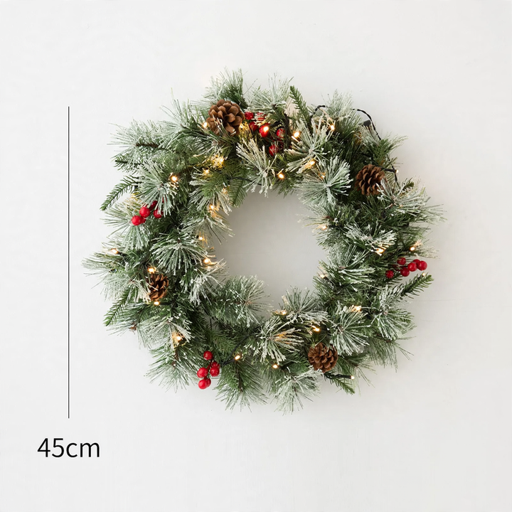 Christmas wreath, 45 cm, with lighting