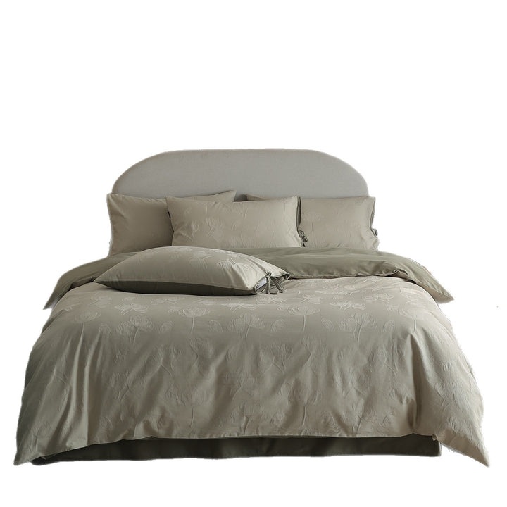 Bedding set made of long-staple cashmere with floral pattern