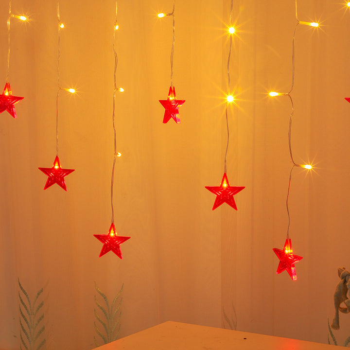LED star curtain string lights for atmospheric decoration