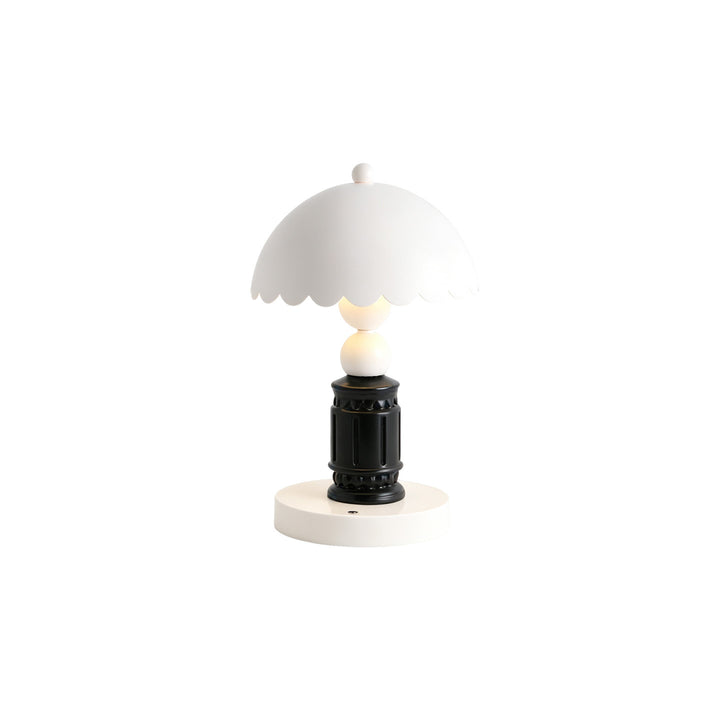 Table lamp with relief pattern, column shape