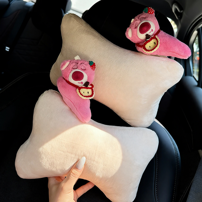 Car pillow with cartoon design, cotton