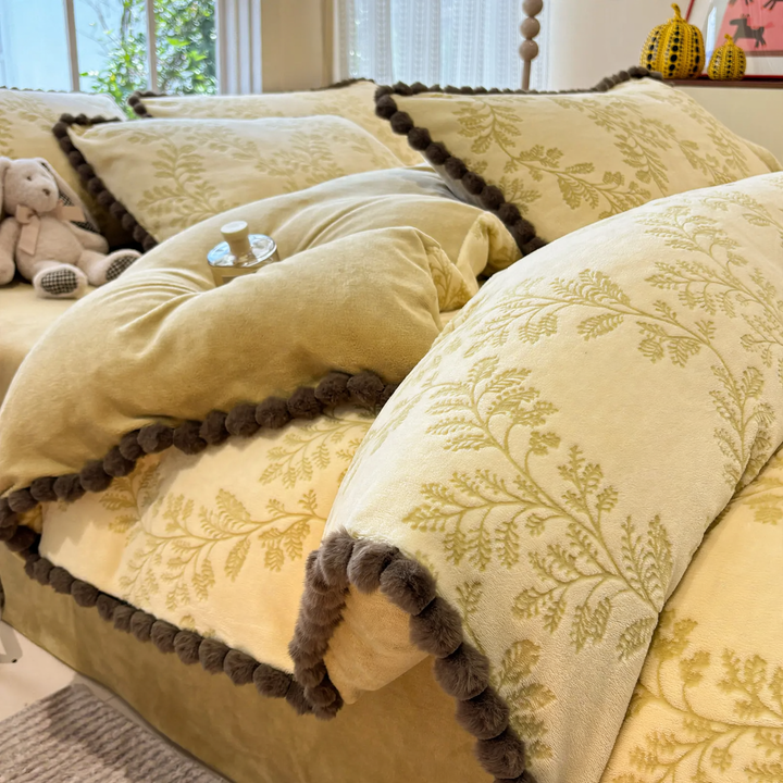 Milk fiber bedding set, autumn/winter, floral pattern
