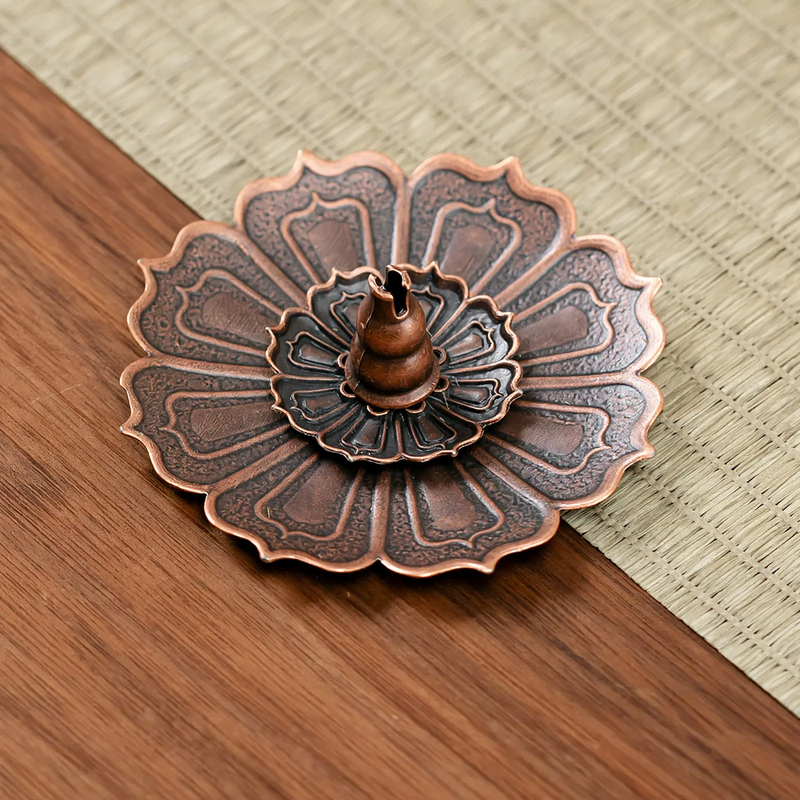 Copper Lotus Flower Incense Stick Holder