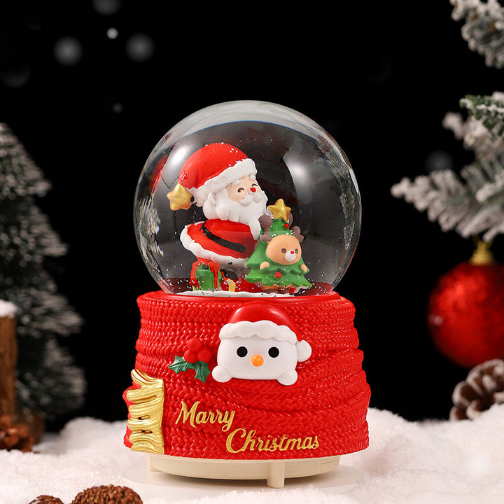 Decorative snow globe with light and music