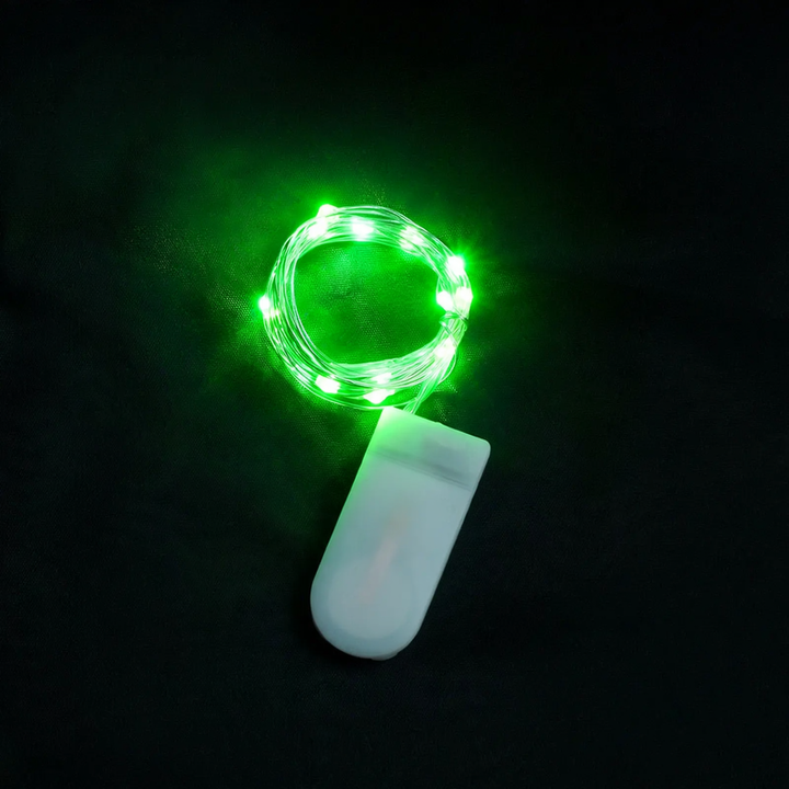 LED copper wire light string with button cell battery box