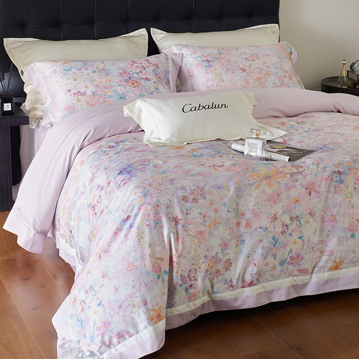 Long staple cotton bedding set, 4-piece, satin