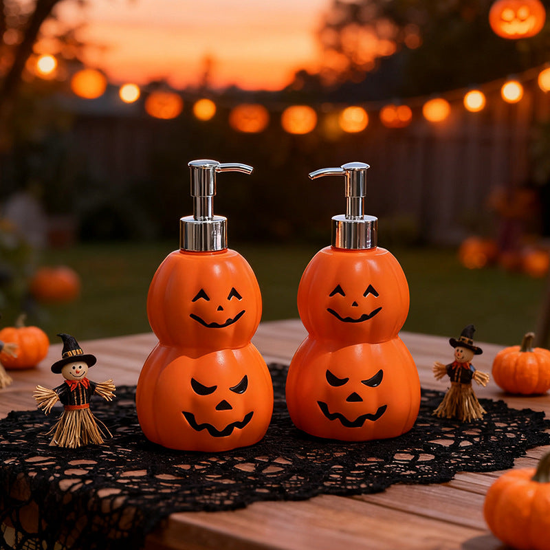Pumpkin-shaped soap dispenser with pump