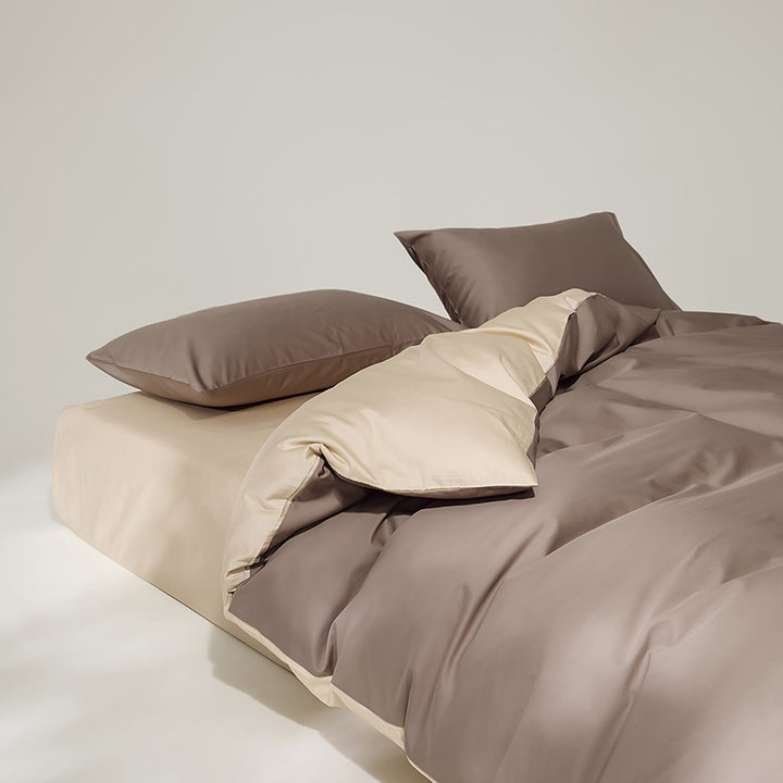 Cotton bedding set, 4-piece, long-staple combed