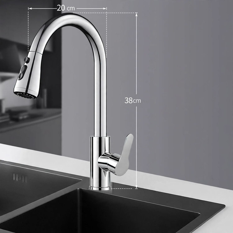 Pull-out kitchen faucet with ceramic valve