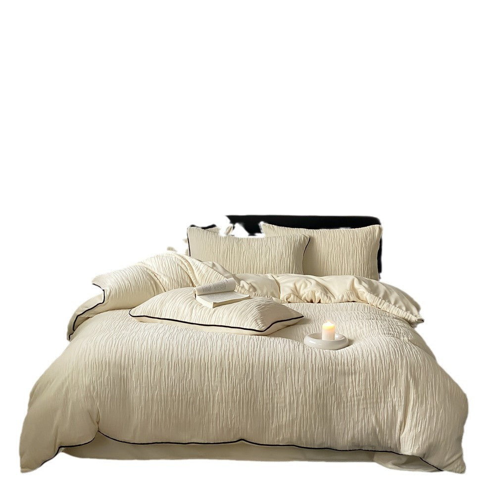 Milk fiber fleece bedding set, textured
