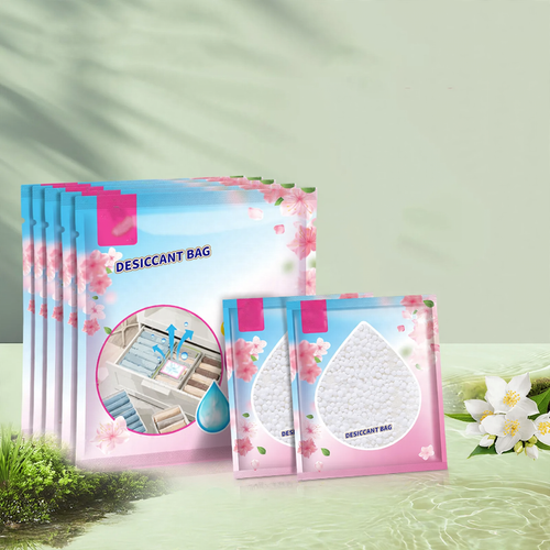 Hanging dehumidifying bag for wardrobes