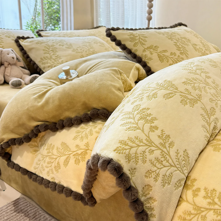 Milk fiber bedding set, autumn/winter, floral pattern