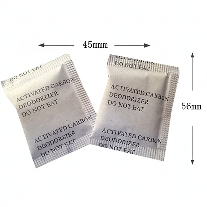 Activated charcoal bags for odor neutralization