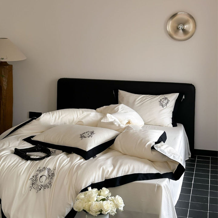 Cotton bedding set, 4-piece, textured, various sizes