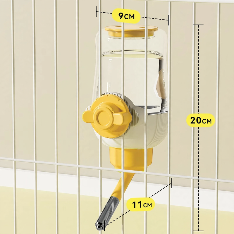 Hanging water and food bowl dispenser made of HIPS plastic