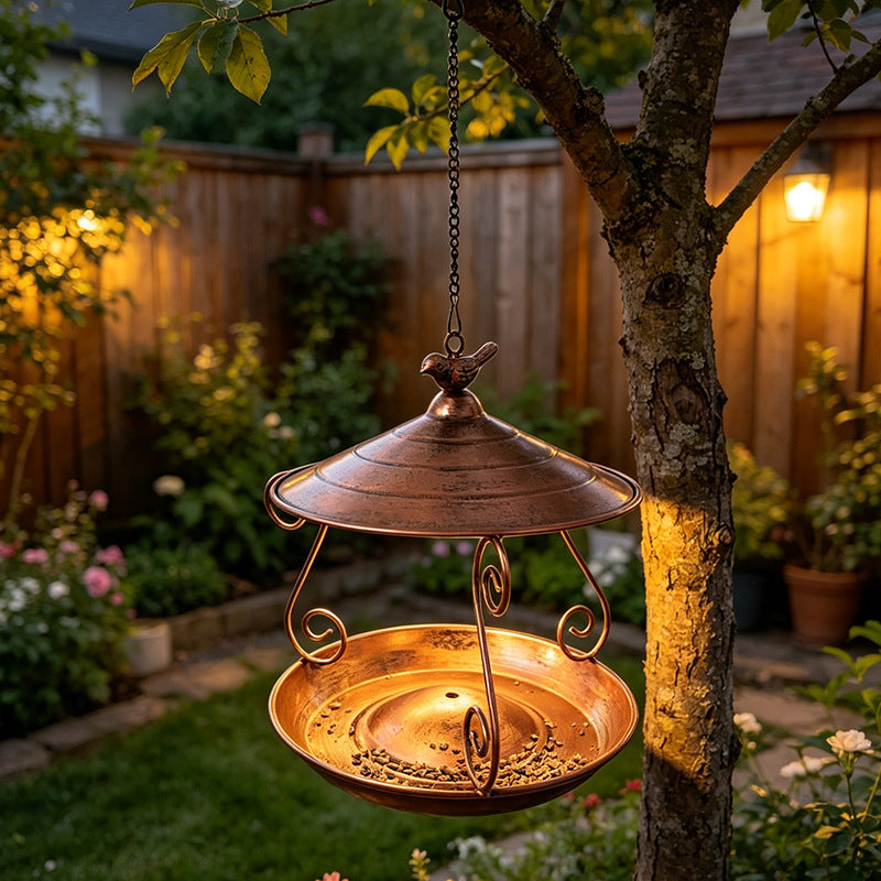 Decorative Hanging Bird Bath made of Iron, Flower Design
