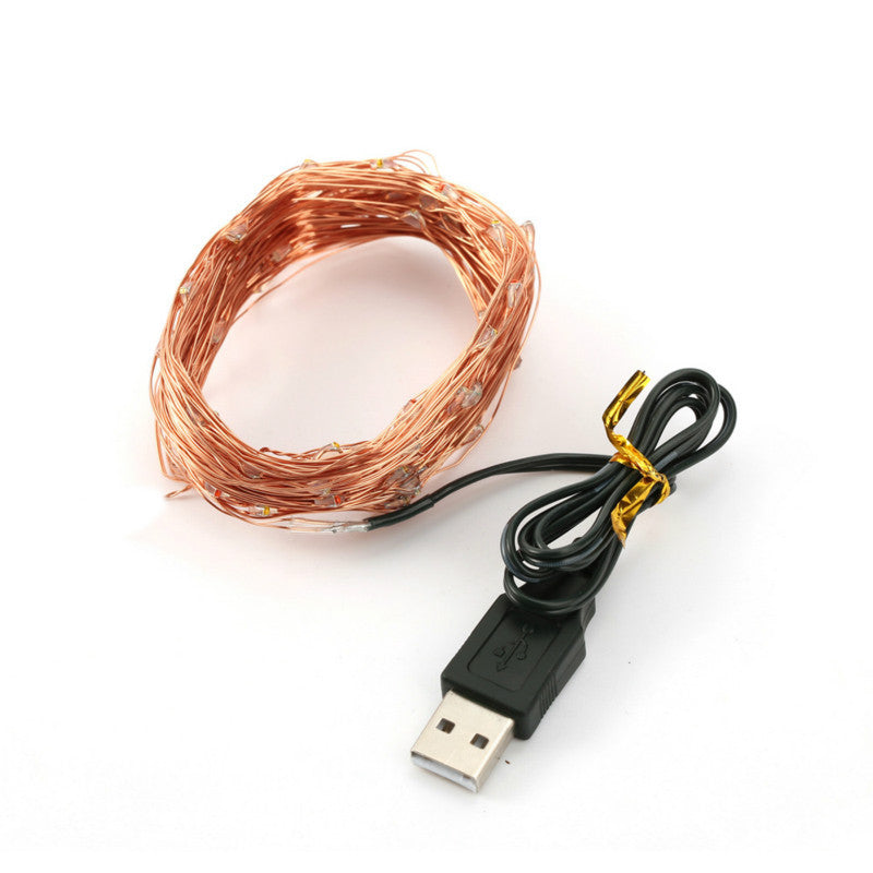 LED fairy lights with copper wire, 10 m