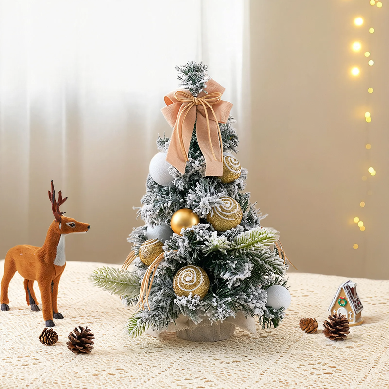 Mini Christmas tree with bow decoration, PVC