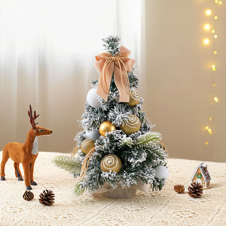 Mini Christmas tree with bow decoration, PVC