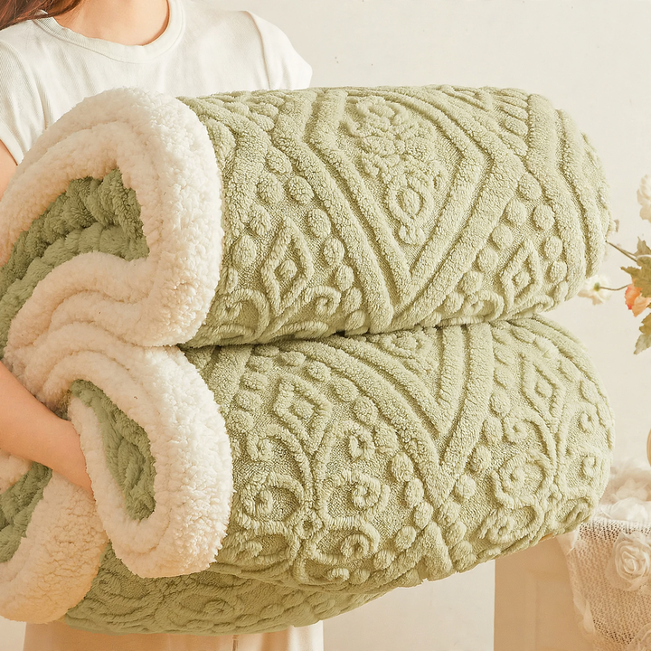 European decorative blanket with relief pattern