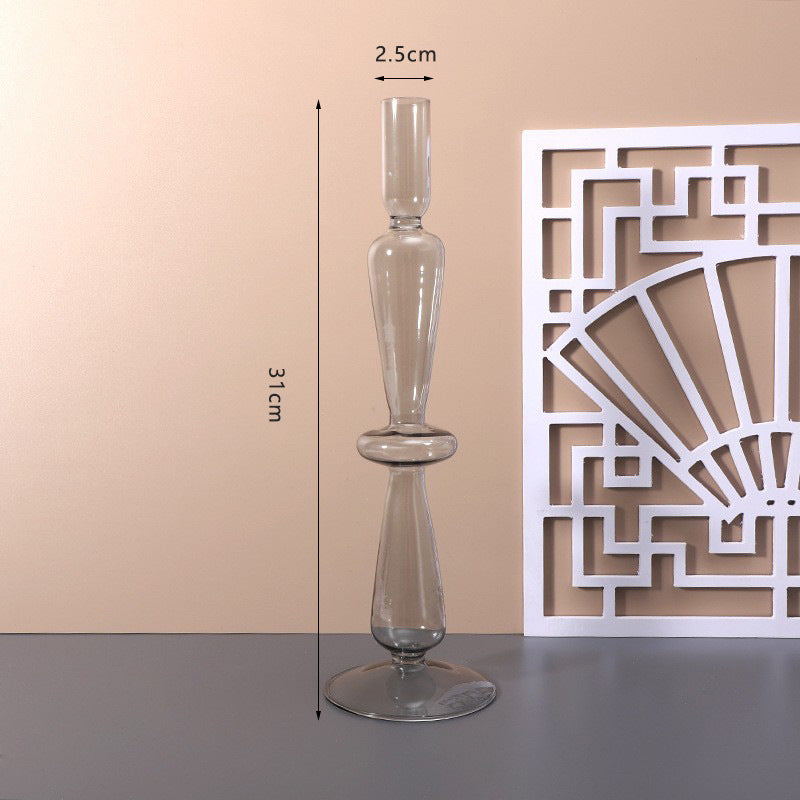 Decorative glass candle holder, handcrafted