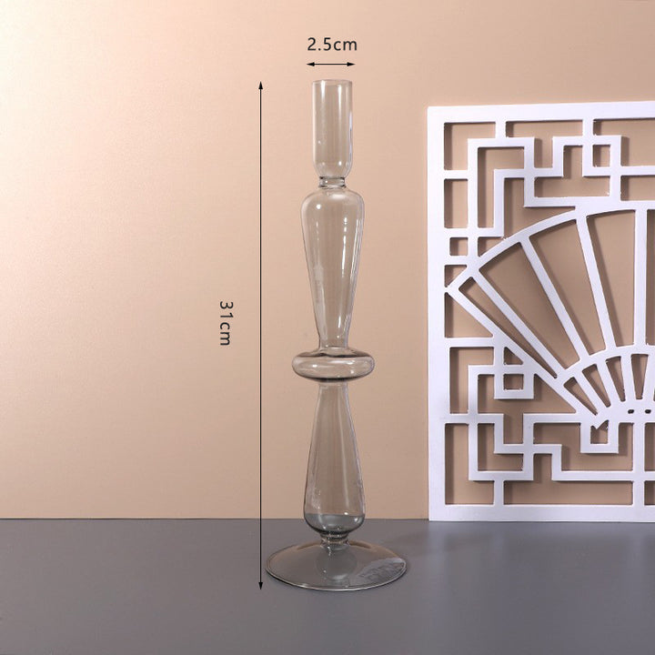 Decorative glass candle holder, handcrafted