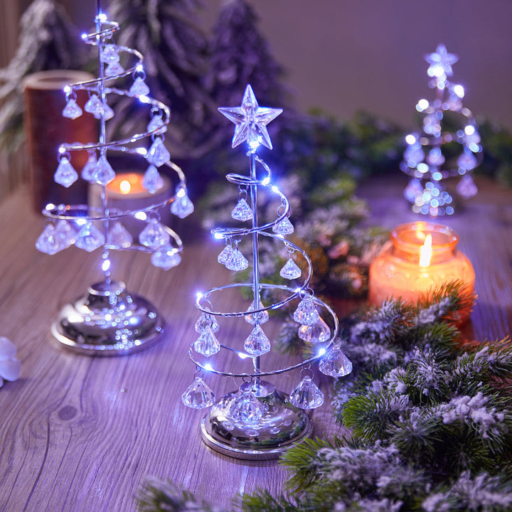 Decorative Christmas tree made of metal with lighting