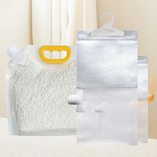 Refillable dehumidifier with calcium chloride granules