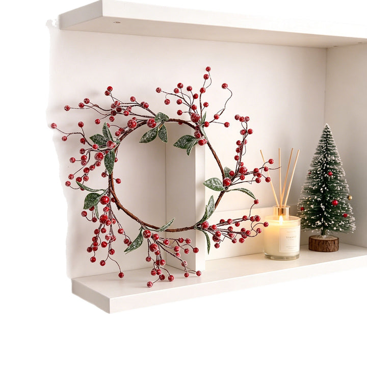 Christmas wreath with red berries