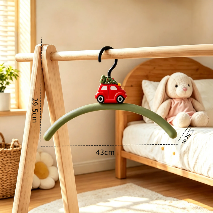 Plastic coat hanger with car design