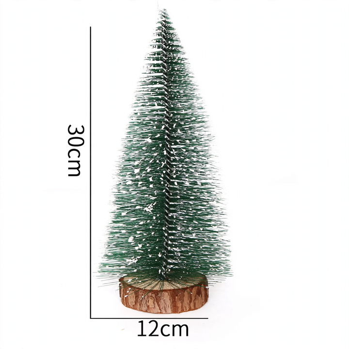 Mini Christmas tree with wooden base, snow-covered, 10-40cm