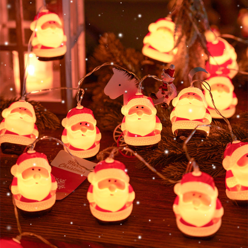 LED string lights with Christmas motifs for festive decoration