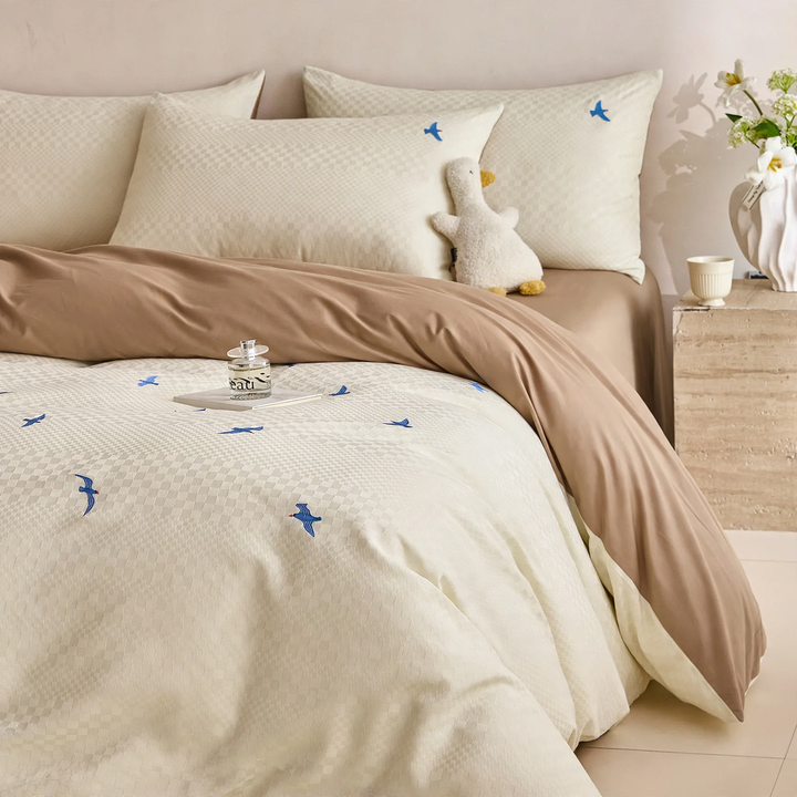 Cotton bedding set, 4 pieces, cartoon pattern