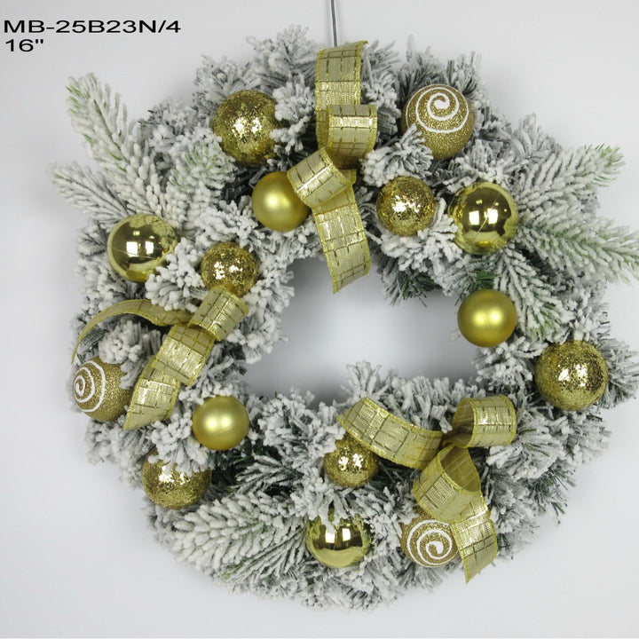 Flocked Christmas wreath, 30 or 40 cm, handcrafted
