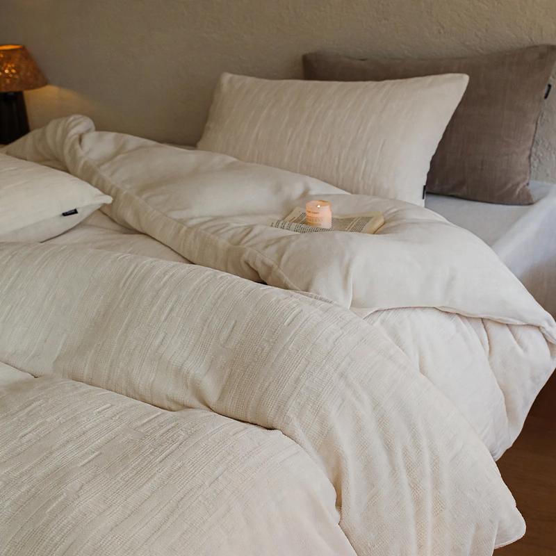 Milk fiber bedding set, 4-piece, winter, textured