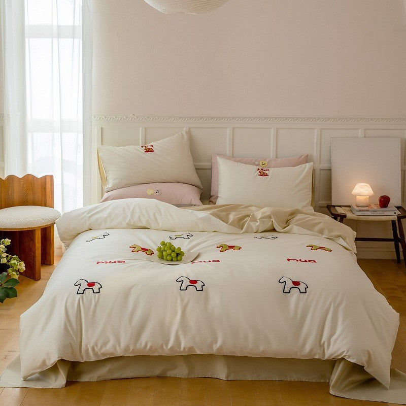 Cotton bedding set, brushed, cartoon design