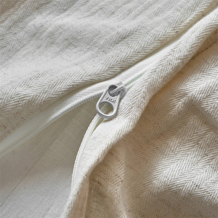 French Linen-Cotton Bed Linen Set with Lace Trim