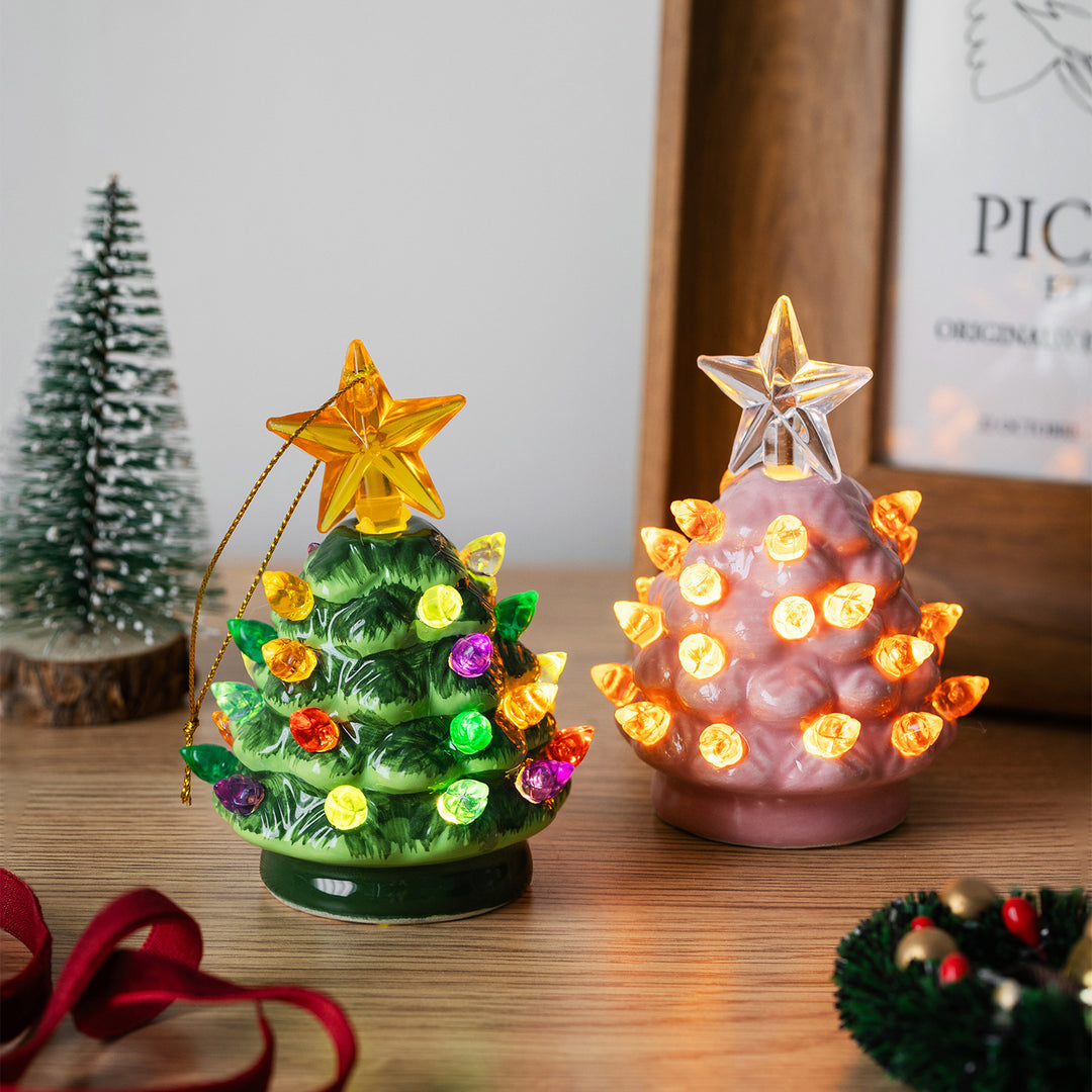 Ceramic Christmas Tree Night Light, 9.2 cm
