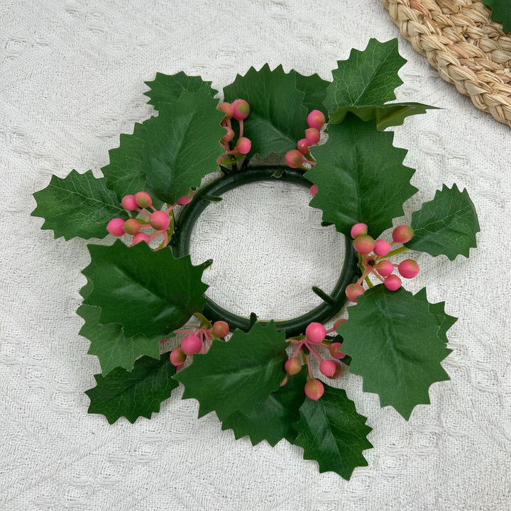 Artificial Christmas wreath for candle holder