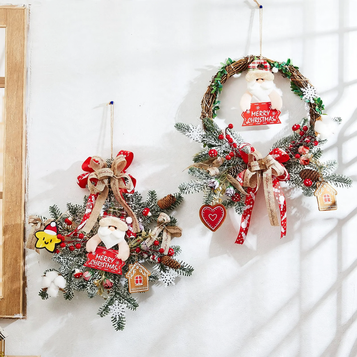 Christmas wreath with natural elements, European style